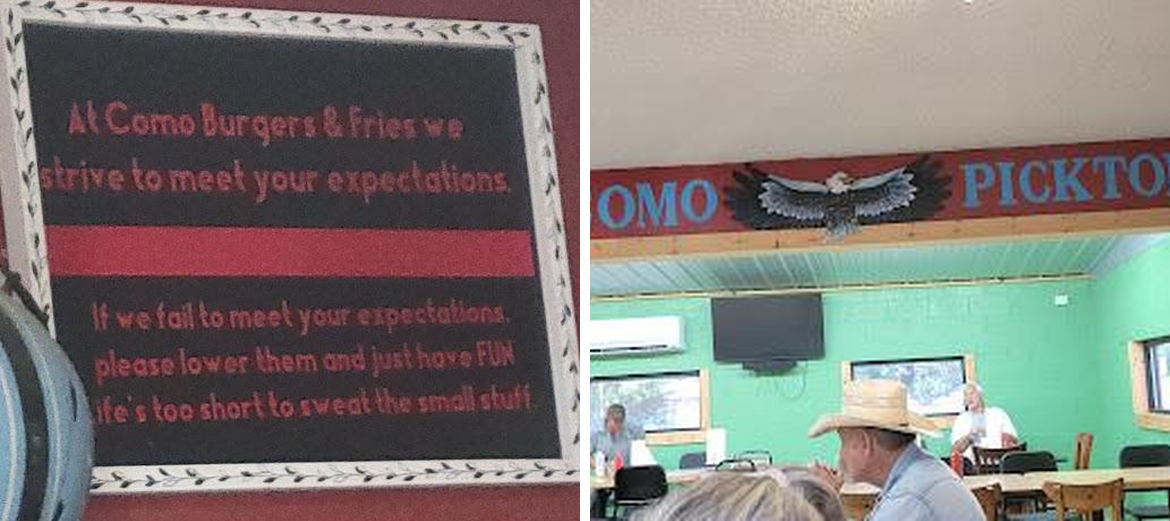 Como Burgers and Fries Menu